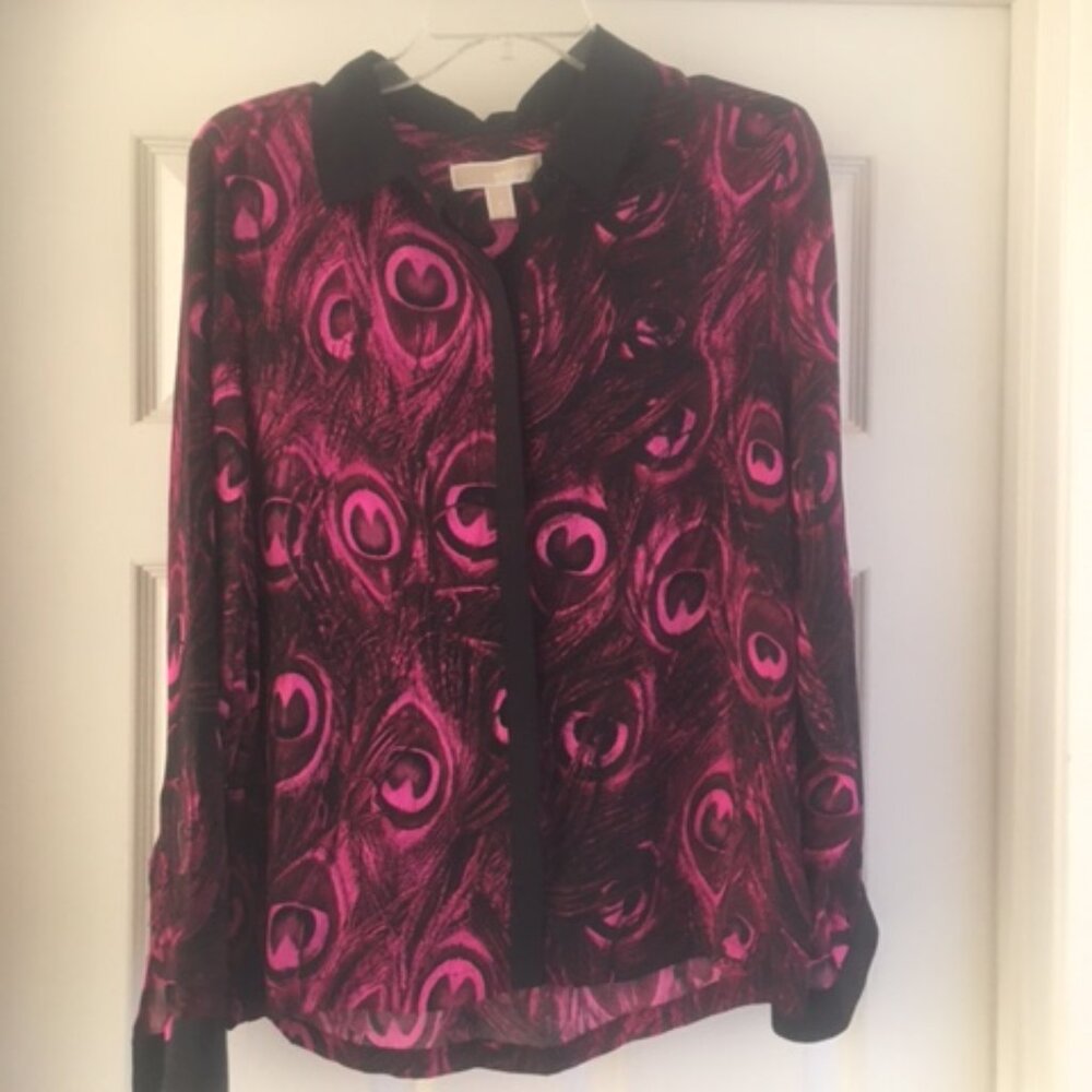 New Michael Kors Blouse (Peacock Feather Print)